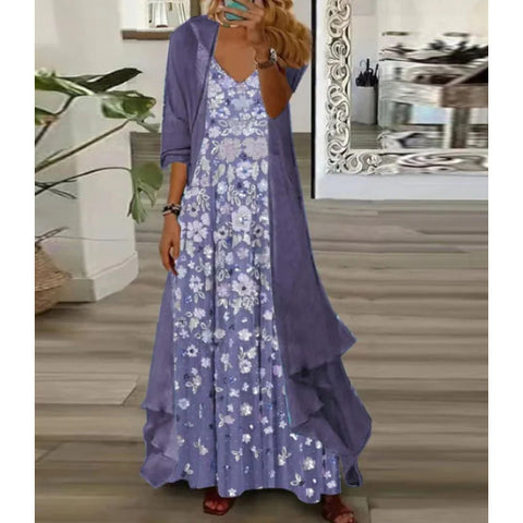 Women's inner dress two-piece floral print dress m302894