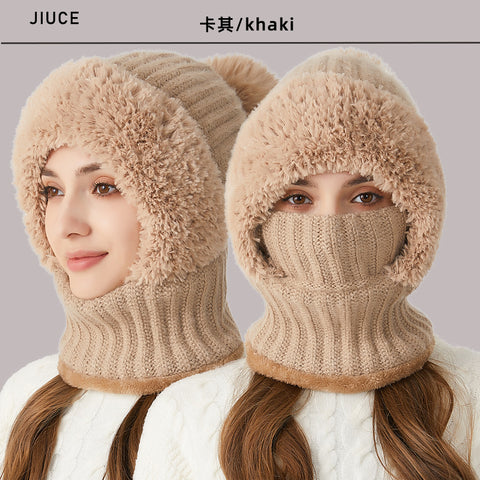Scarf mask one-piece hat winter thermal hat women m302187