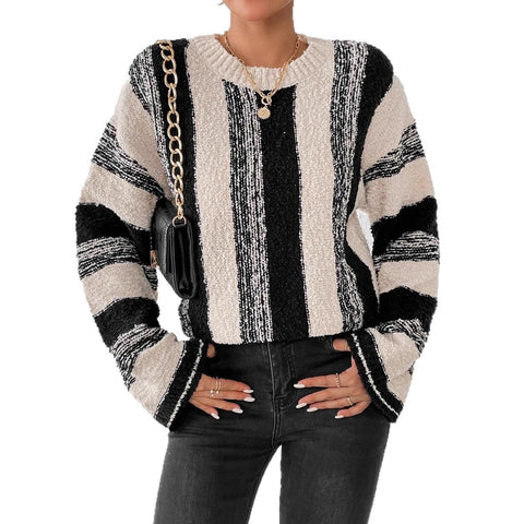 Autumn and winter new pullover long-sleeved loose casual women's sweater knitted sweater m302236