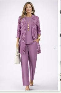 3D printed 3-piece cardigan + vest + trousers fashionable wear m302849