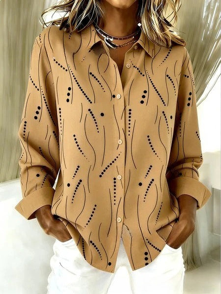 Short sleeve lapel print blouse m302889