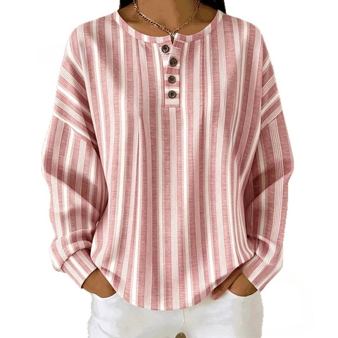 Digital Printed Women's Loose Casual Striped Fashion Pullover M303048