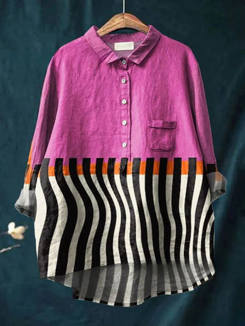 Loose printing crew neck casual large size women's T-shirt m301276