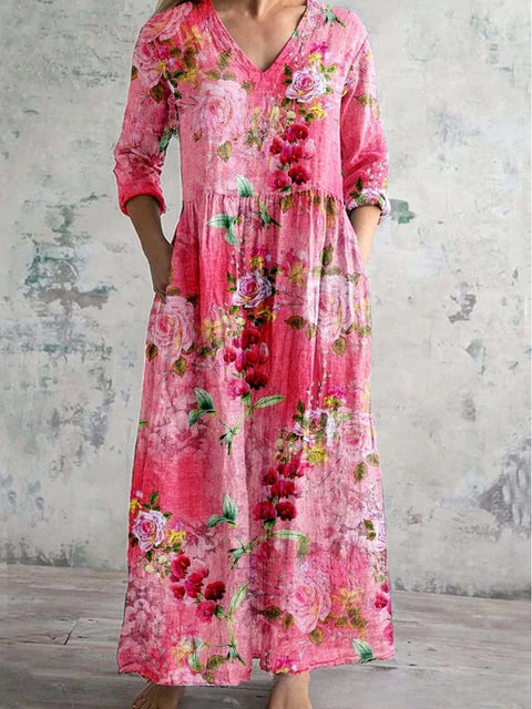 3D printing summer casual loose long-sleeved dress m301729