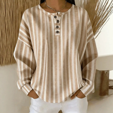 Digital Printed Women's Loose Casual Striped Fashion Pullover M303048