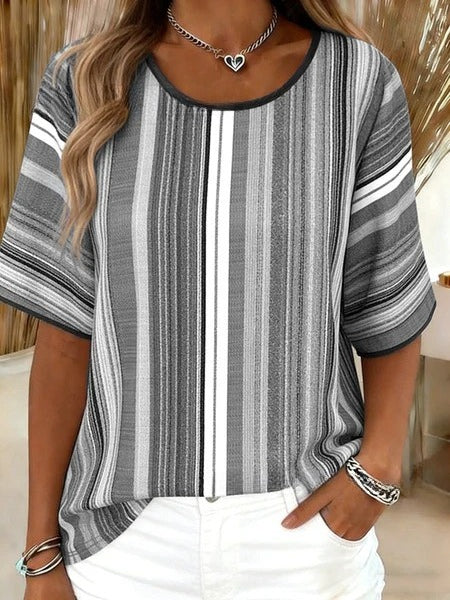 Loose T-shirt women's crew neck top m303073-4