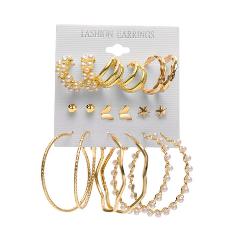 Multi layer geometric circle butterfly heart earrings m1915010502