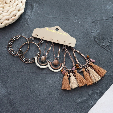 Bohemian ethnic style long earrings m1915010447