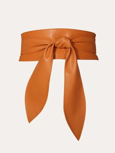 Ladies wide waistband, soft and versatile, elegant bow ribbon, long style m1915010496