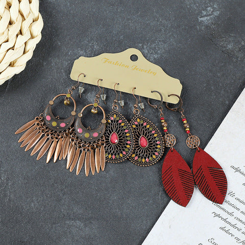 Bohemian ethnic style long earrings m1915010447