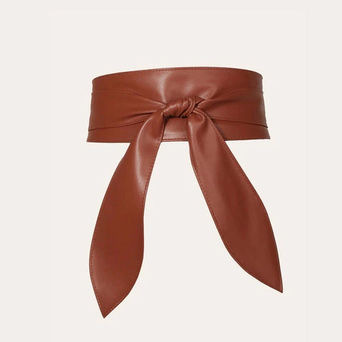 Ladies wide waistband, soft and versatile, elegant bow ribbon, long style m1915010496