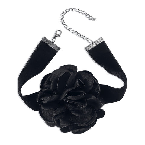 Geometric Neckchain Bracelet Elegant and Romantic Style Rose Flocking Cloth Necklace m1915010513