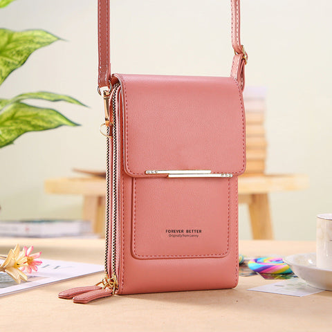 Touch-screen mobile phone bag slung over a cute little bag with mobile phone m1915010631